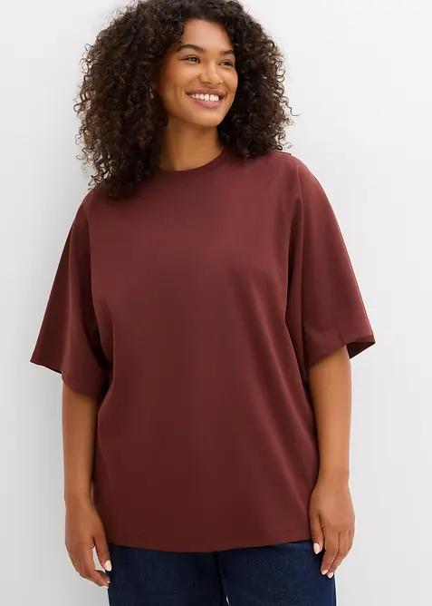 Oversized topp med vide ermer, av 100% bomull, bonprix