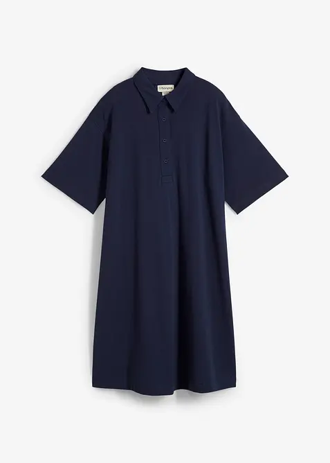 Kjole med krage i 100% bomull, bonprix