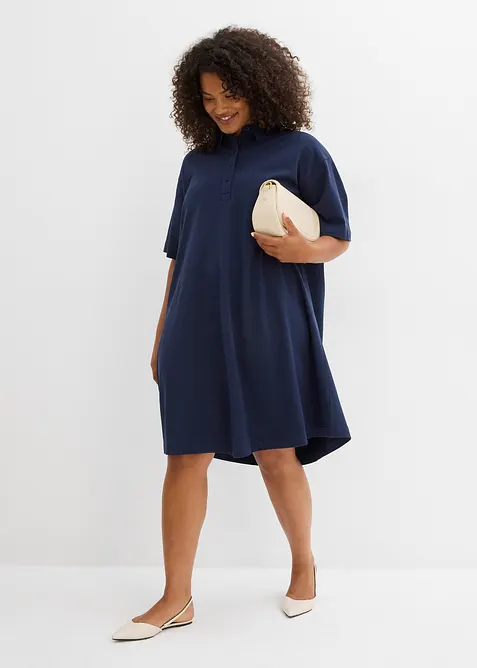 Kjole med krage i 100% bomull, bonprix