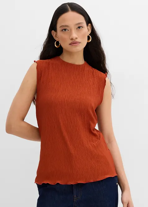 Crinkle topp i strukturmateriale, bonprix