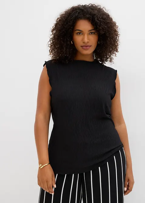 Crinkle topp i strukturmateriale, bonprix