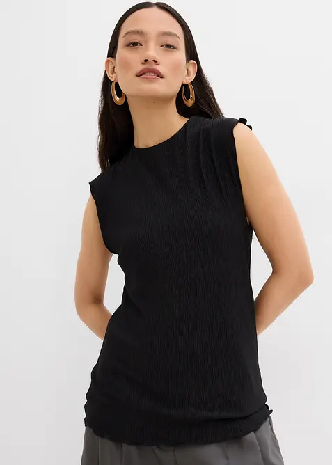 Crinkle topp i strukturmateriale, bonprix