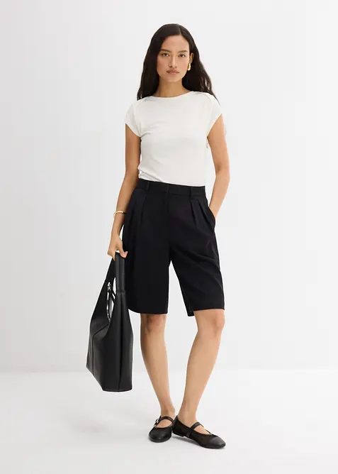 Ribbet topp i myk modalmiks, bonprix