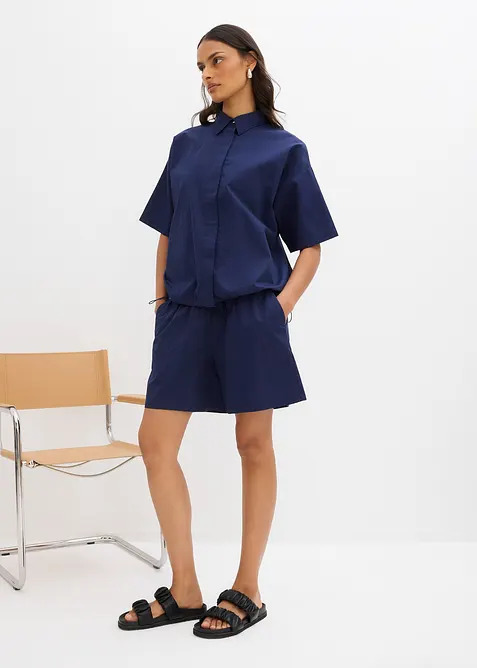 Oversized bluse av ren bomull, bonprix
