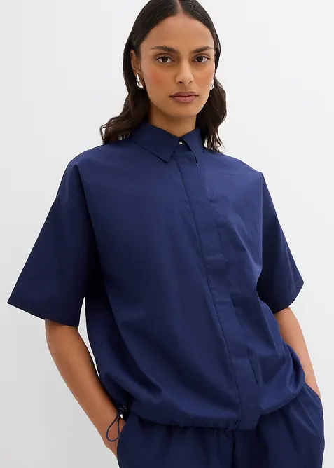Oversized bluse av ren bomull, bonprix
