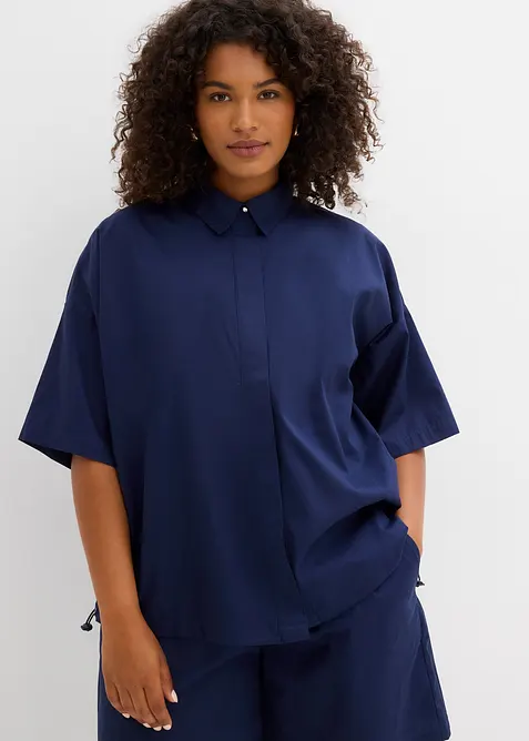 Oversized bluse av ren bomull, bonprix