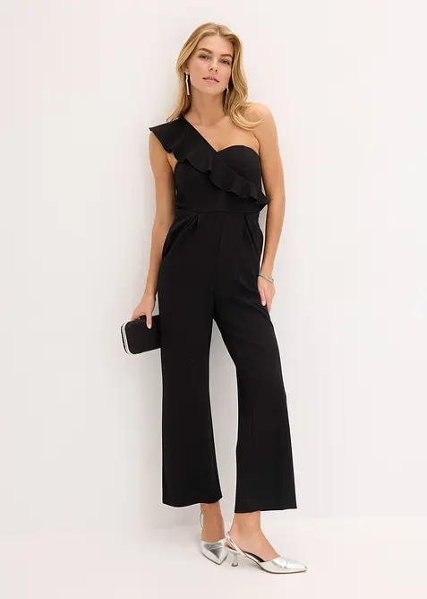 One shoulder jumpsuit av lett viskose, bonprix