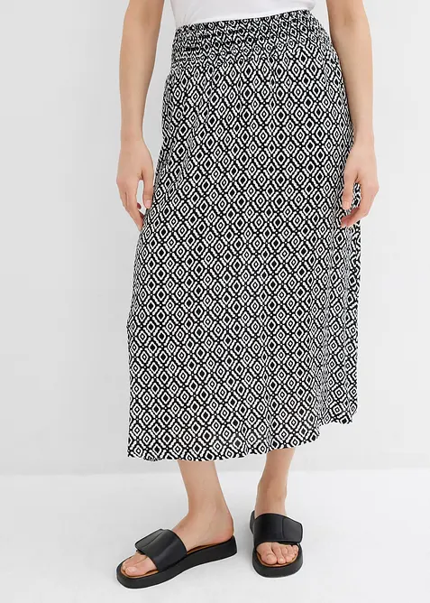 Maxiskjørt av krinklet viskose, bonprix