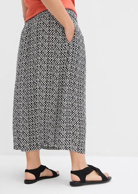 Maxiskjørt av krinklet viskose, bonprix