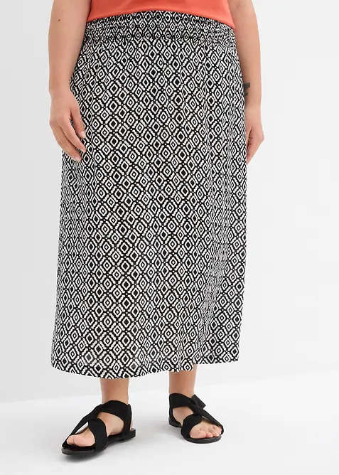 Maxiskjørt av krinklet viskose, bonprix