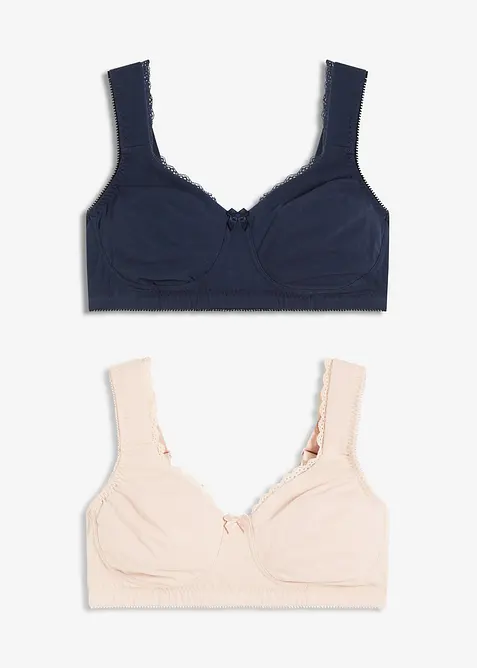 Minimizer-T-skjorte-BH uten spiler med økologisk bomull (2-pack), bonprix
