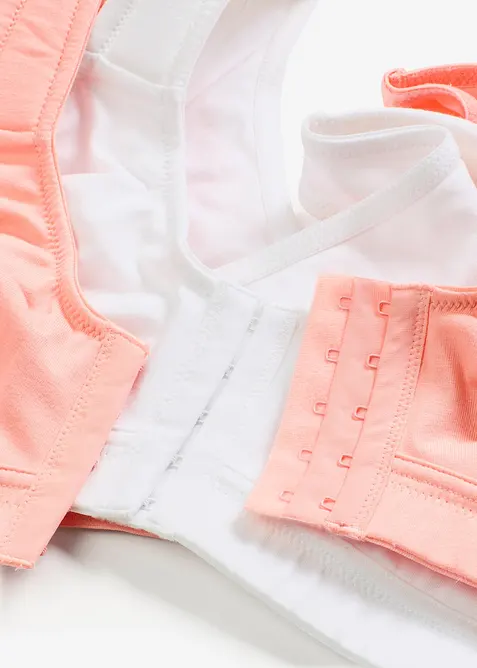 BH uten spiler med lukning foran og økologisk bomull (2-pack), bonprix