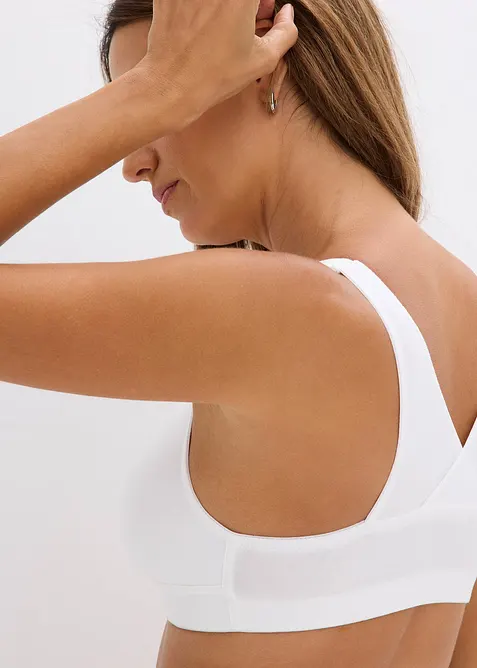 BH uten spiler med lukning foran og økologisk bomull (2-pack), bonprix