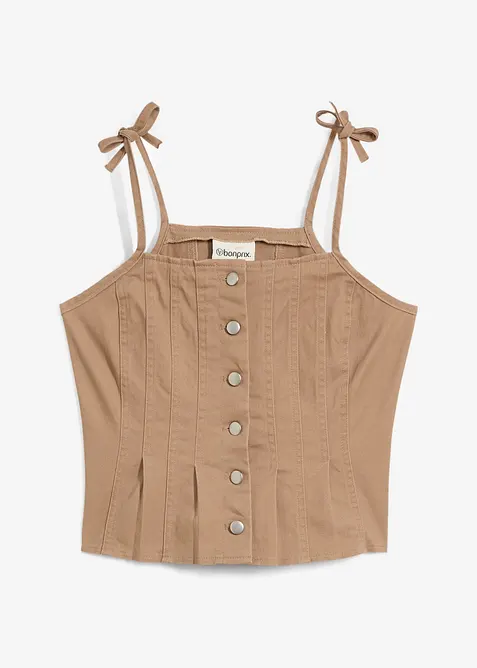 Stroppetopp i elastisk bomullsmiks, bonprix