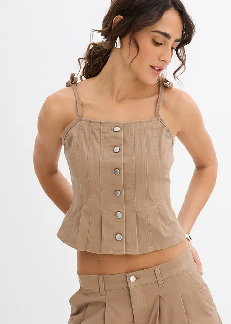 Stroppetopp i elastisk bomullsmiks, bonprix