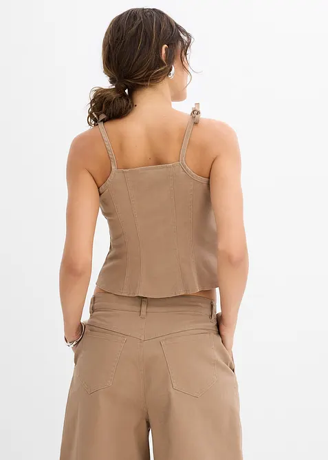 Stroppetopp i elastisk bomullsmiks, bonprix