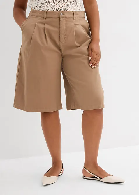 Lange bermuda av elastisk bomullsmiks, bonprix