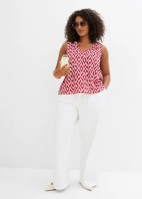 Ermeløs bluse i lett viskose, bonprix