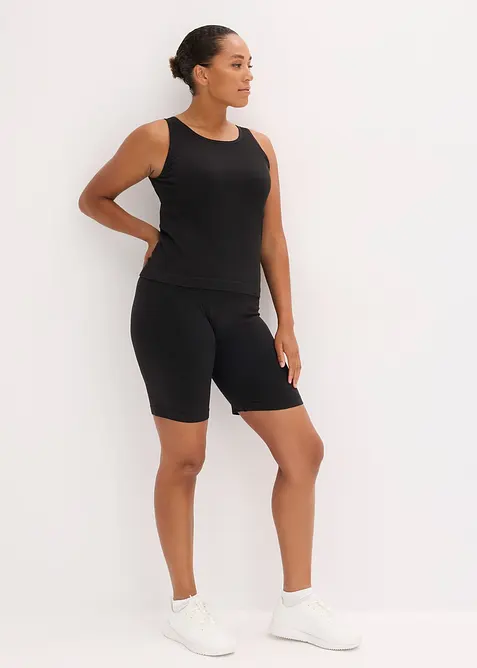 Sømløs lang topp av ribbet materiale, bonprix