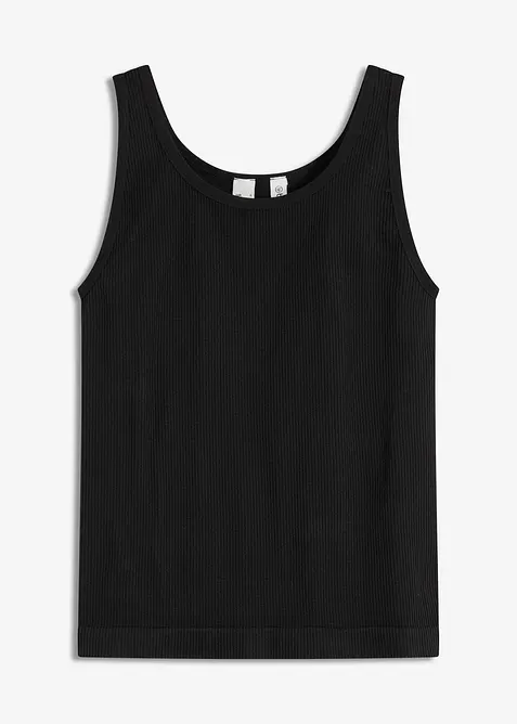 Sømløs lang topp av ribbet materiale, bonprix