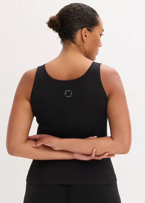 Sømløs lang topp av ribbet materiale, bonprix