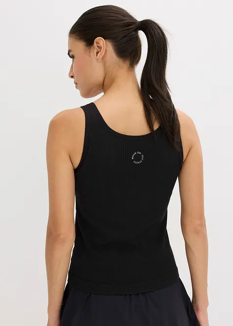 Sømløs lang topp av ribbet materiale, bonprix