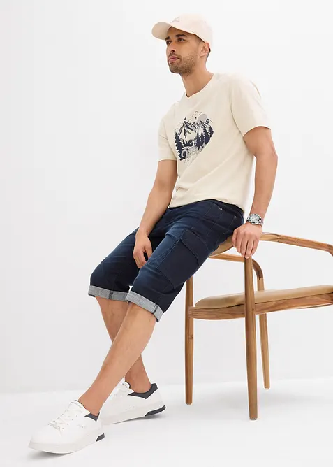Cargo-bermudashorts i denim med stretch, Regular Fit, bonprix