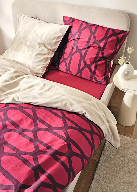 Vendbart sengesett med grafisk design, bonprix