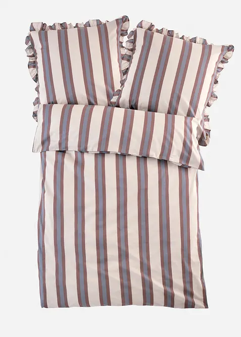 Sengesett med striper og rysjer, bonprix