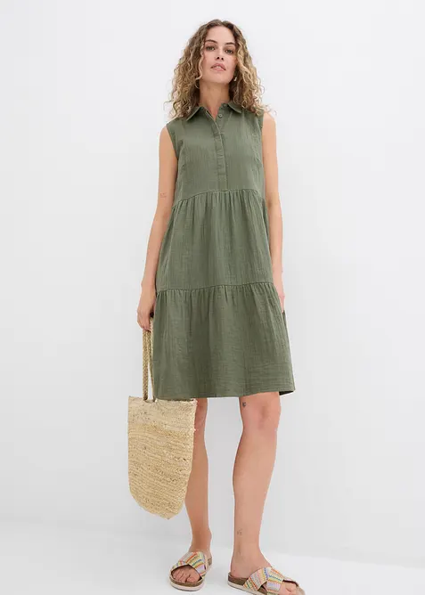 Tunikakjole i lett musselin, bonprix