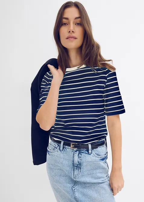 T-skjorte i formstabil, 100% økologisk bomull, bonprix