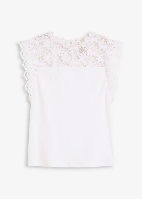 Topp med blondeinnfelling, bonprix