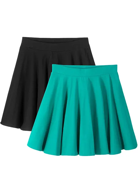 Jerseyskj&oslash;rt med &oslash;kologisk bomull (2-pack), bonprix