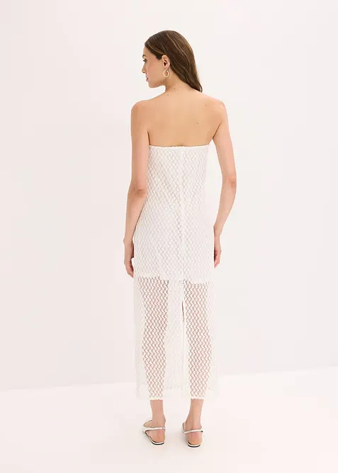 Off shoulder-kjole med blonder, bonprix