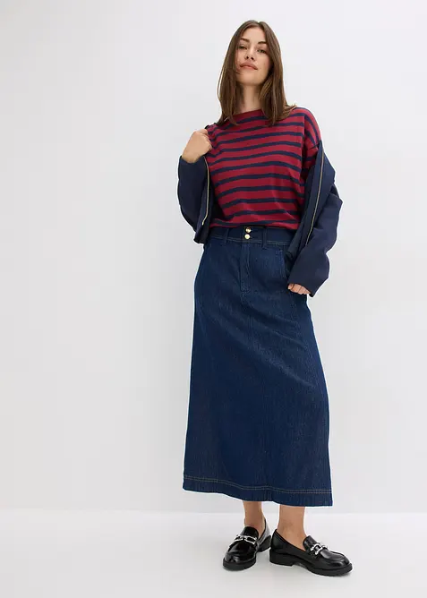 Stripemønstret topp i økologisk bomull, bonprix