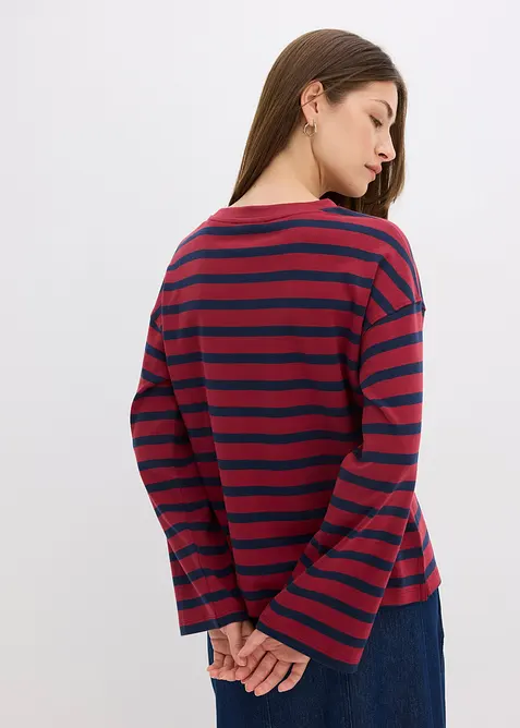 Stripemønstret topp i økologisk bomull, bonprix