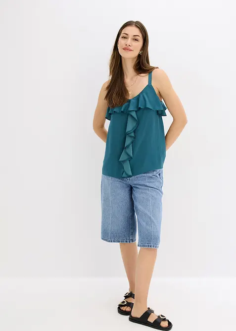 Stroppetopp i glinsende sateng, bonprix