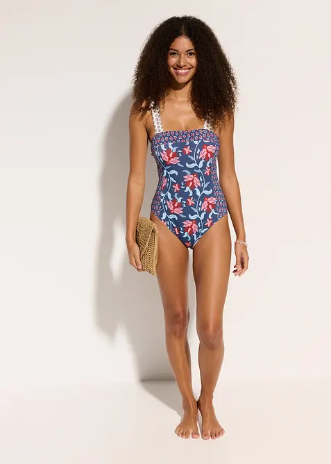 Bandeau-badedrakt med brede stropper, bonprix