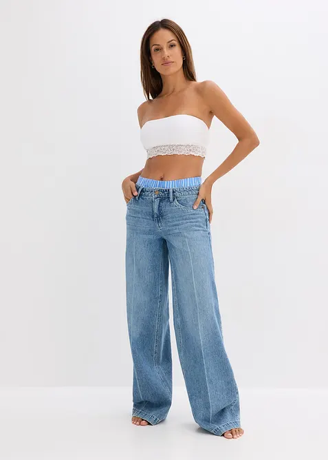 Bandeau-BH med økologisk bomull (2-pack), bonprix