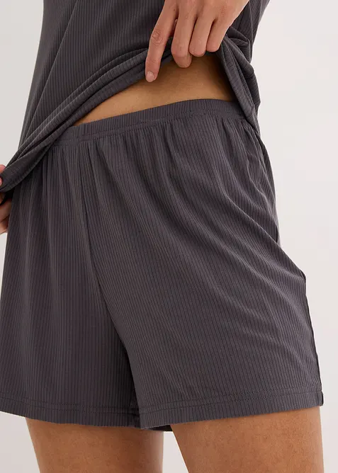 Shorty-pyjamas i mykt ribbet materiale, bonprix