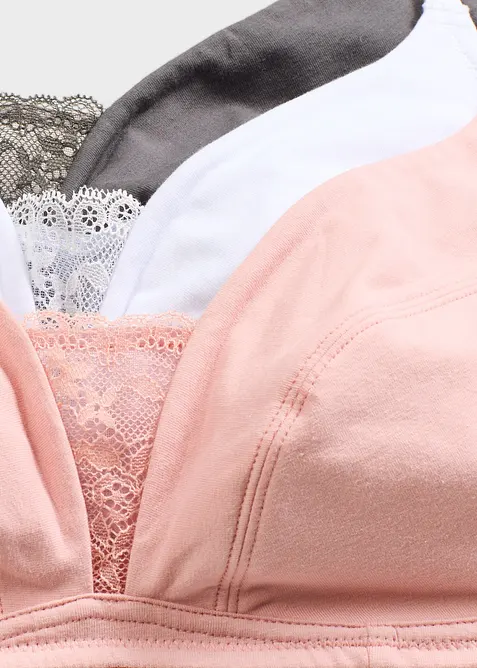 BH uten spiler med myk, økologisk bomull (3-pack), bonprix