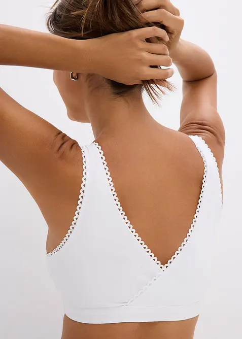 Vendbar BH-topp med myk, &oslash;kologisk bomull (2-pack), bonprix