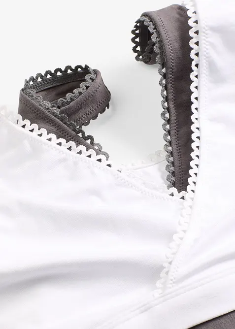 Vendbar BH-topp med myk, økologisk bomull (2-pack), bonprix