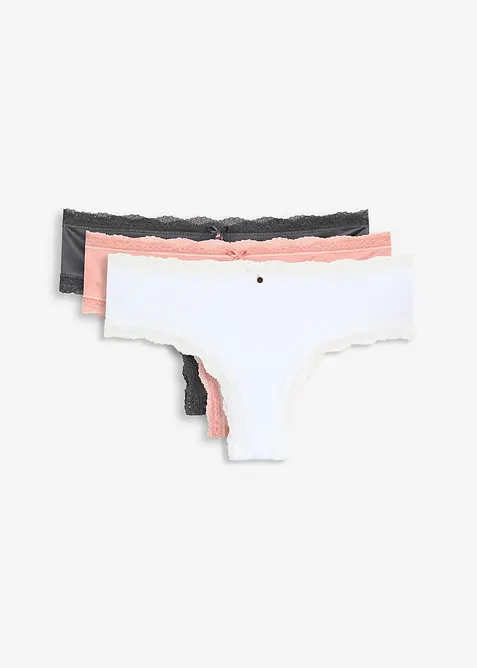 Brazilian truse i materiale med glans (3-pack), bonprix