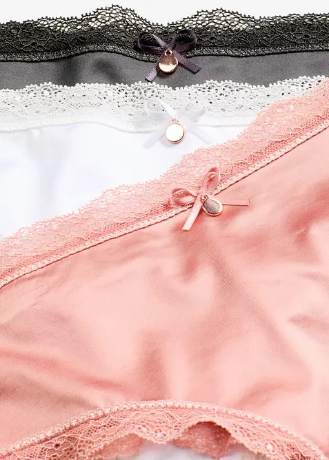 Brazilian truse i materiale med glans (3-pack), bonprix