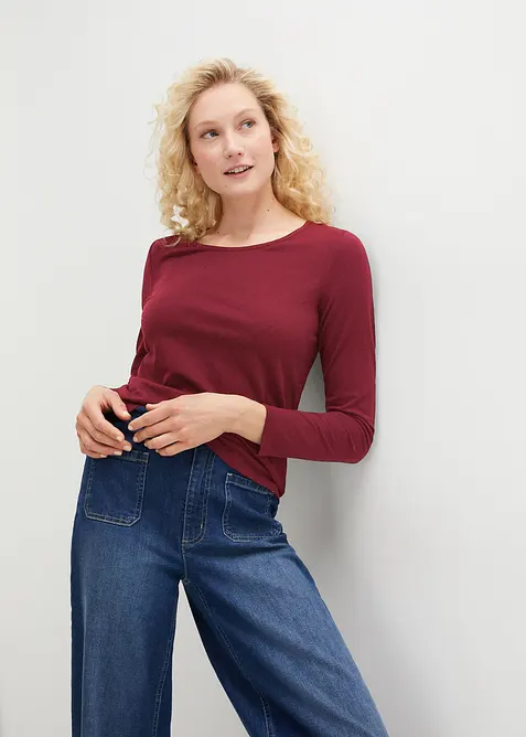 Langermet topp (2-pack), bonprix