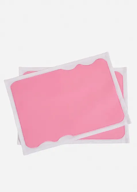 Bordbrikker i økologisk bomull med farget kant (2-pack), bonprix