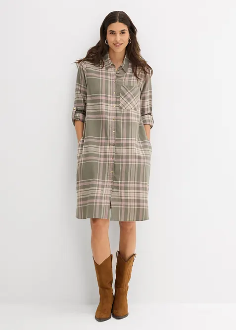 Skjortekjole i 100% bomull, bonprix