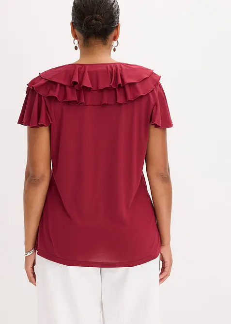 Topp med volanger av myk modalmiks, bonprix