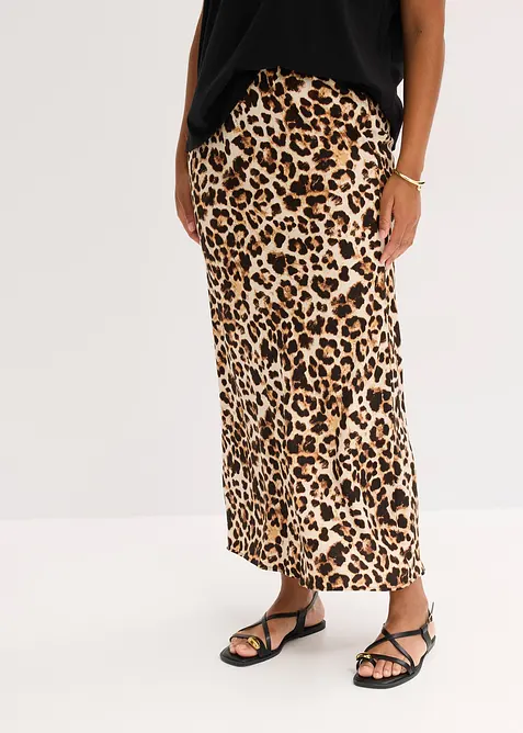 Midiskjørt av fint fallende viskose, bonprix